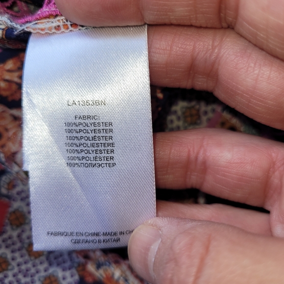 Molly Bracken Hippie Printed Sheer Blouse, VGUC, Size S - Picture 9 of 9